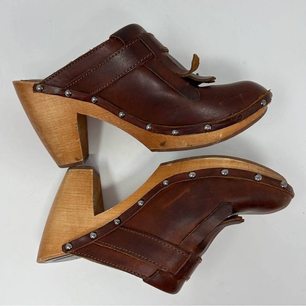Madewell 1937 Leather Fringe Kiltie Clogs Size 7 - Picture 7 of 10